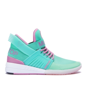 Supra Mens SKYTOP V Mint/Rose/White High Top Shoes | CA-71369